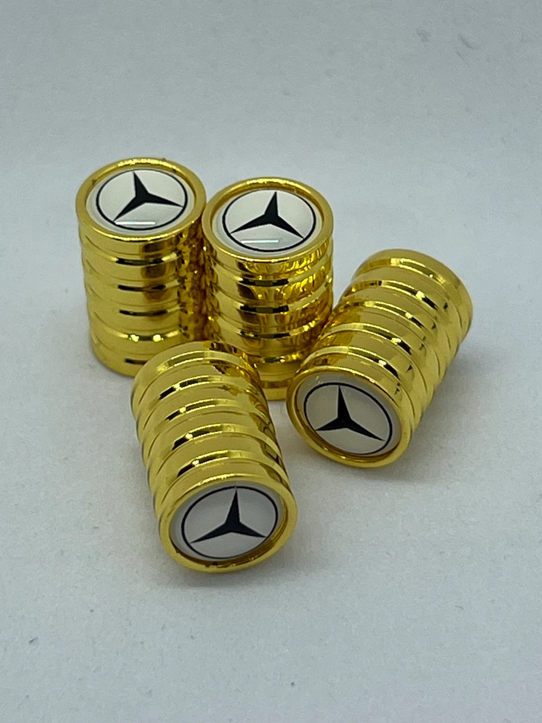 Mercedes-Benz Gold Tire/Wheel Valve Stem Caps (Set of 4) - photo 5