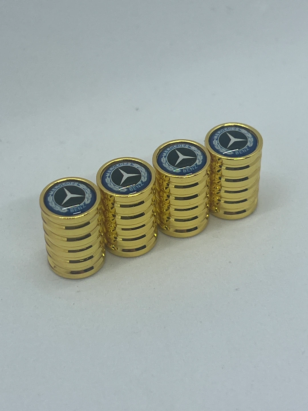 Mercedes-Benz Gold Tire Valve Stem Caps - Set of 4
