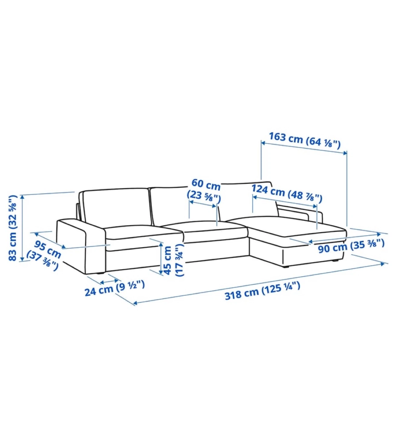 IKEA Kivik Sectional Sofa with chaise - photo 5
