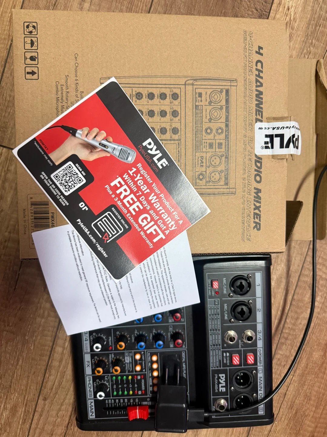 Pyle PMX464 4-Channel Audio Mixer w/ Recording Interface - photo 3