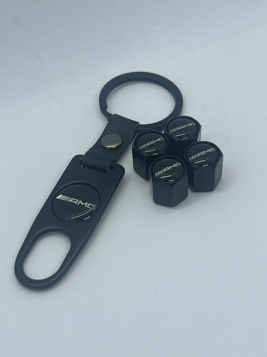AMG Tire Valve Stem Caps + Keychain