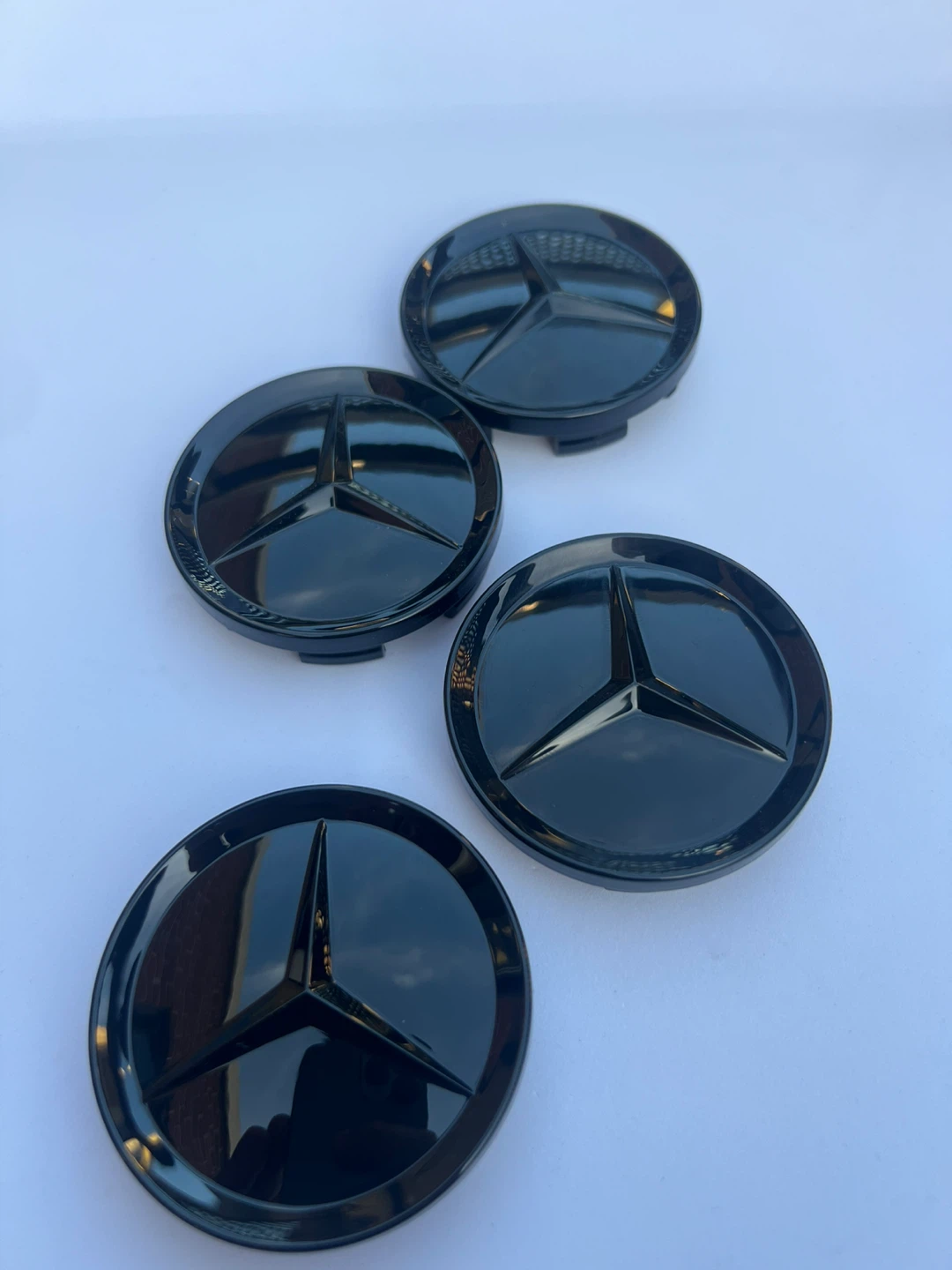 Mercedes-Benz 63mm glossy Black Wheel Center Caps - Set of 4 - photo 5