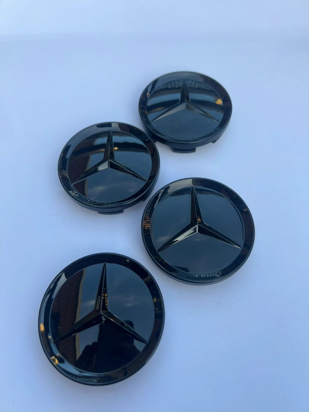 Mercedes-Benz 63mm glossy Black Wheel Center Caps - Set of 4 - photo 4