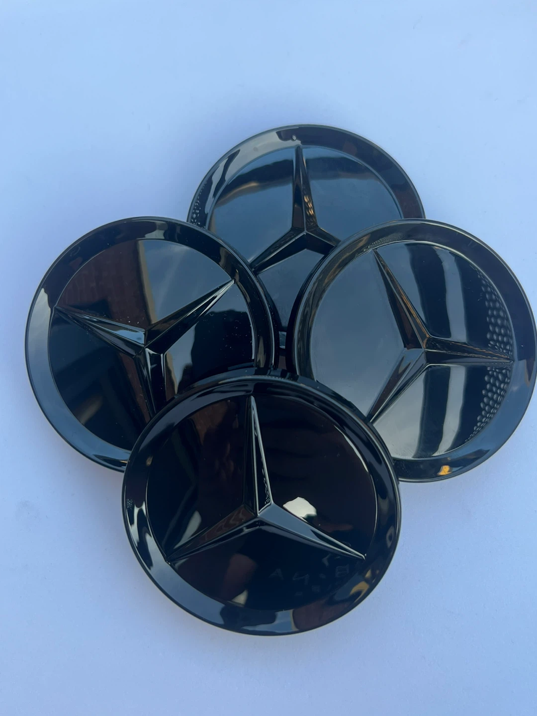 Mercedes-Benz 63mm glossy Black Wheel Center Caps - Set of 4 - photo 3