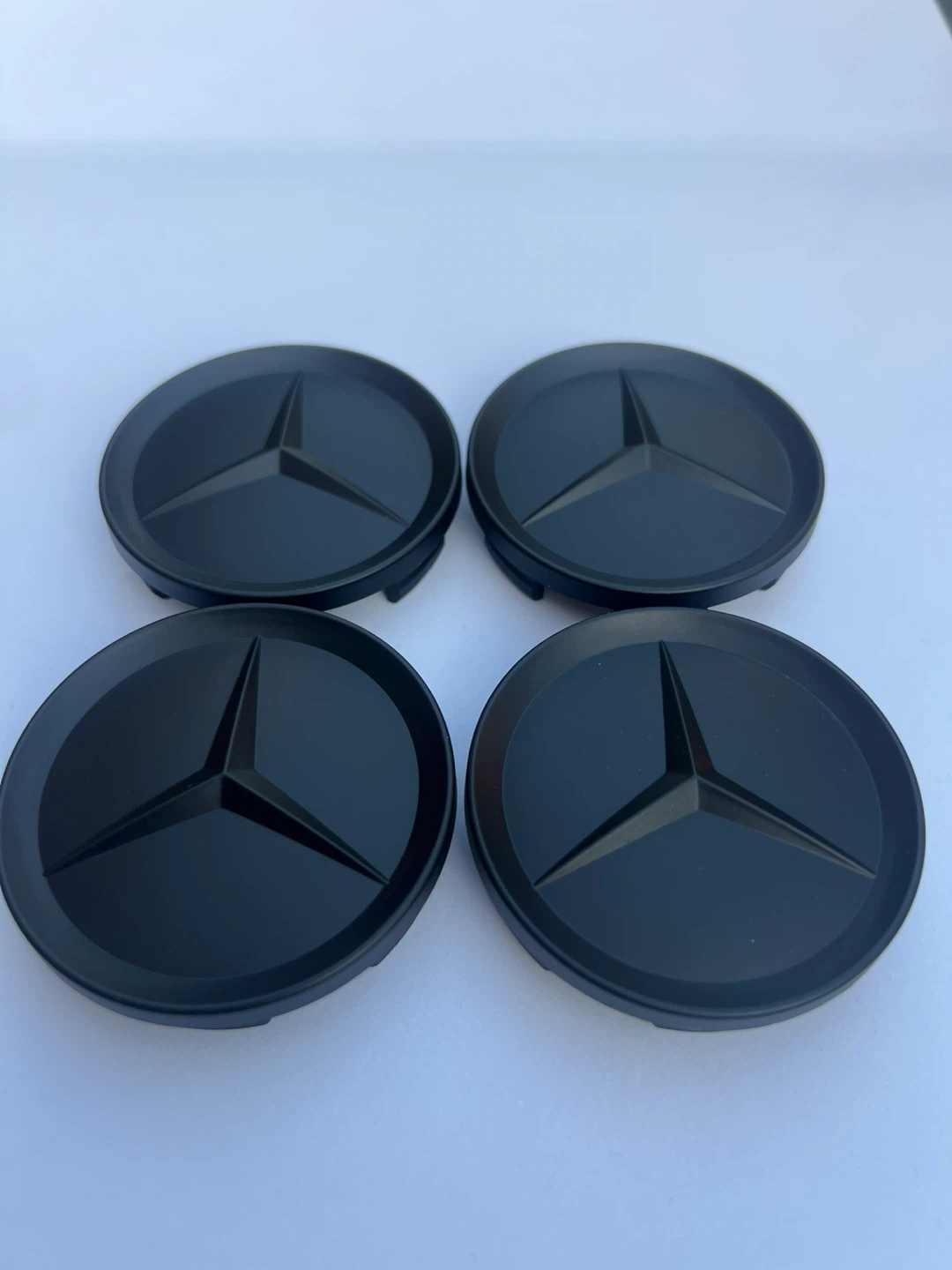 Mercedes-Benz 63mm Matte Black Wheel Center Caps - Set of 4 - photo 3