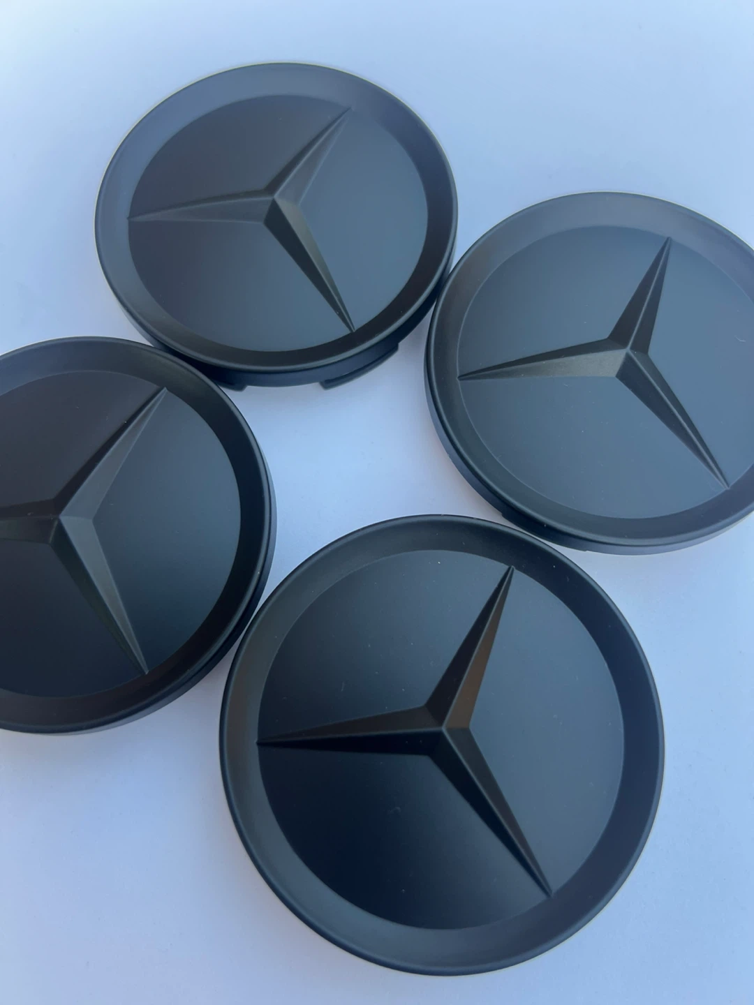 Mercedes-Benz 63mm Matte Black Wheel Center Caps - Set of 4 - photo 2
