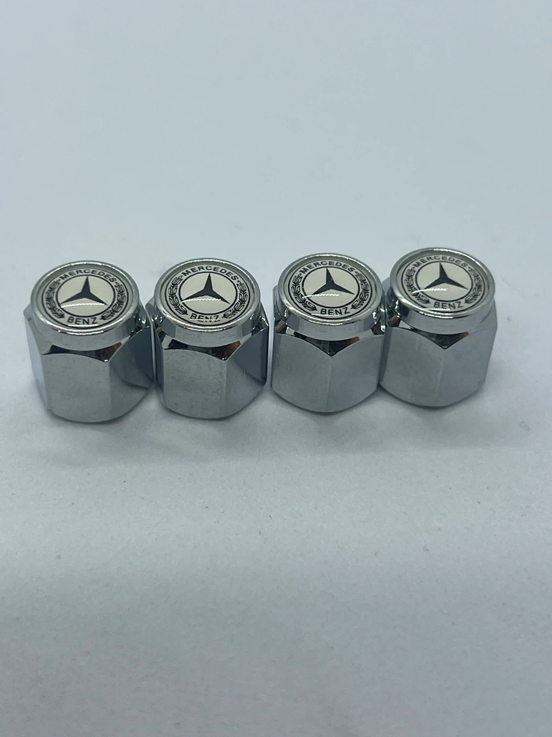 Mercedes-Benz silver Tire Valve Stem Caps (Set of 4)