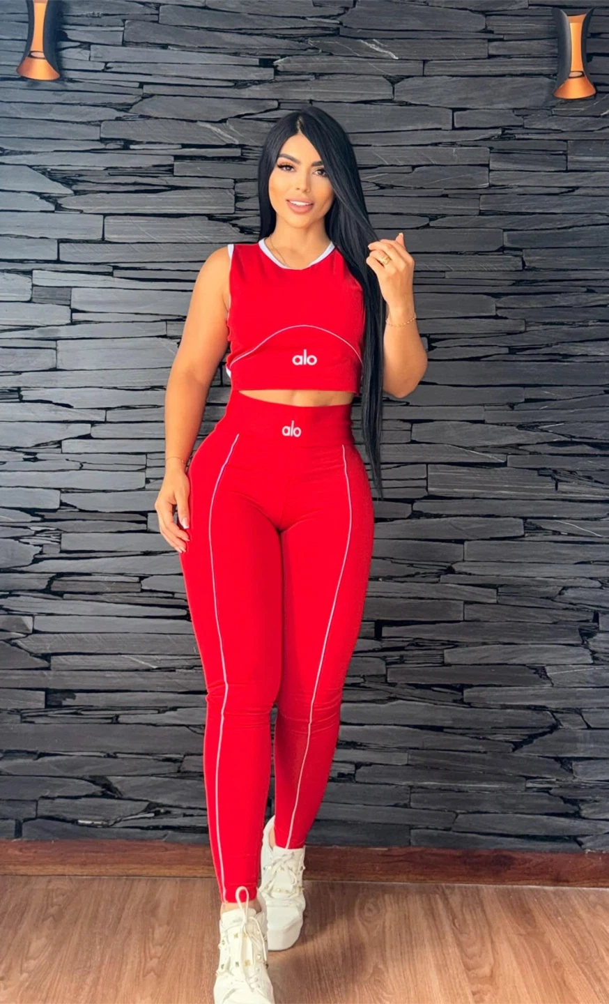 ALO Yoga Red Matching Set