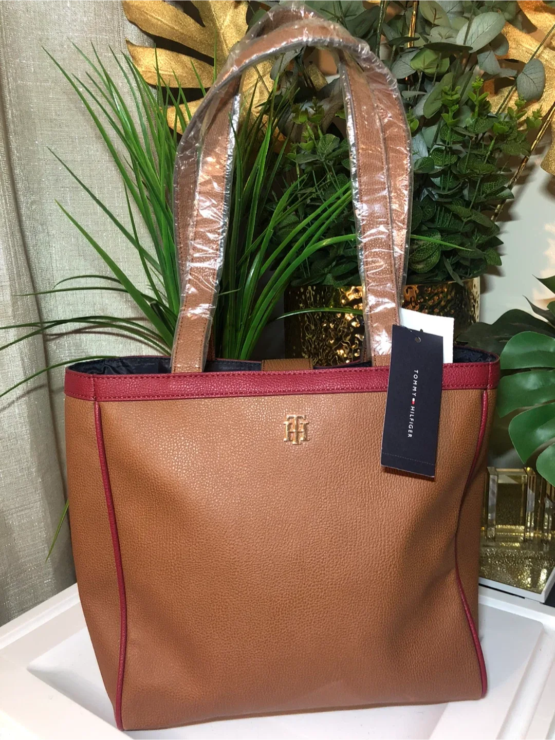 Tommy Hilfiger Brown Tote Bag - New with Tags! thumbnail