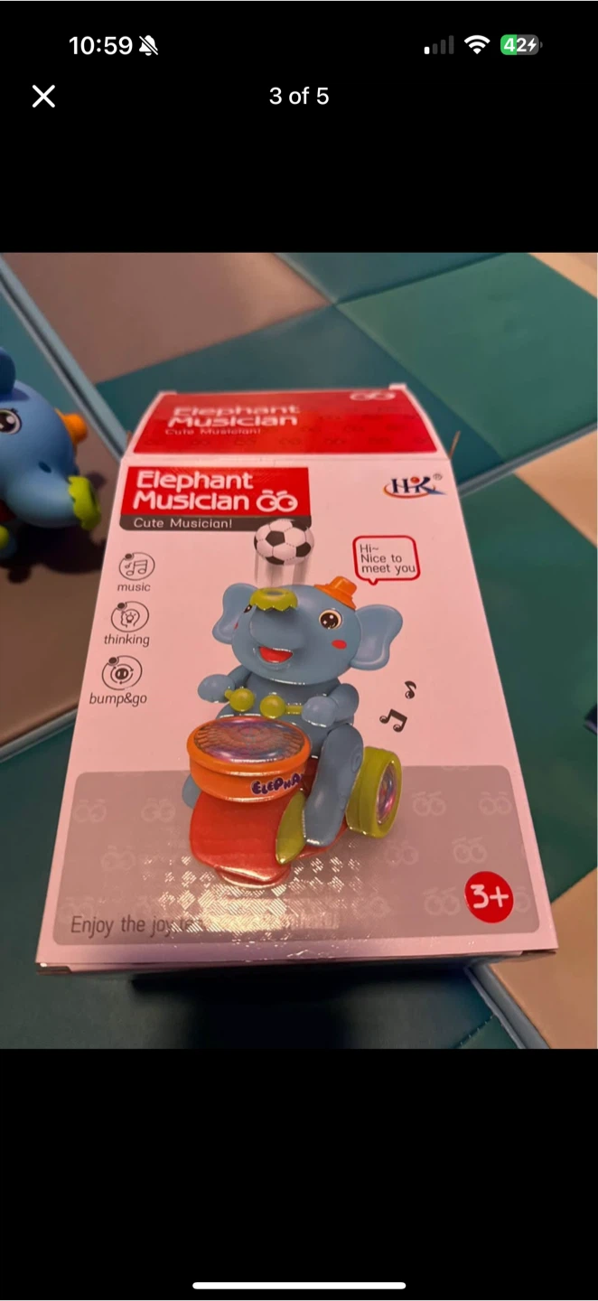 Elephant Musician Cute Musical Toy - New in Box! - photo 2