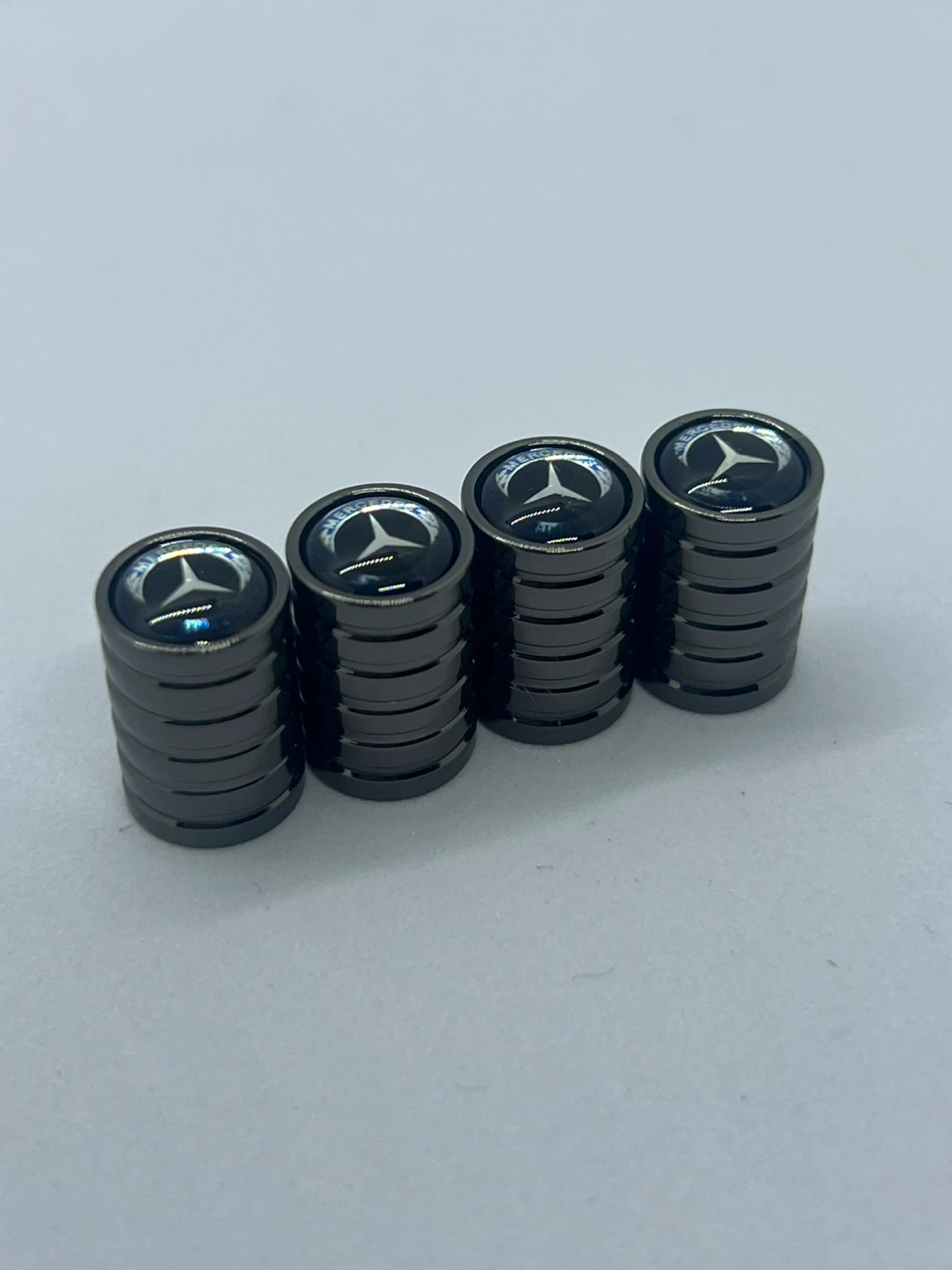 Mercedes-Benz Dark Grey Tire Valve Stem Caps - Set of 4