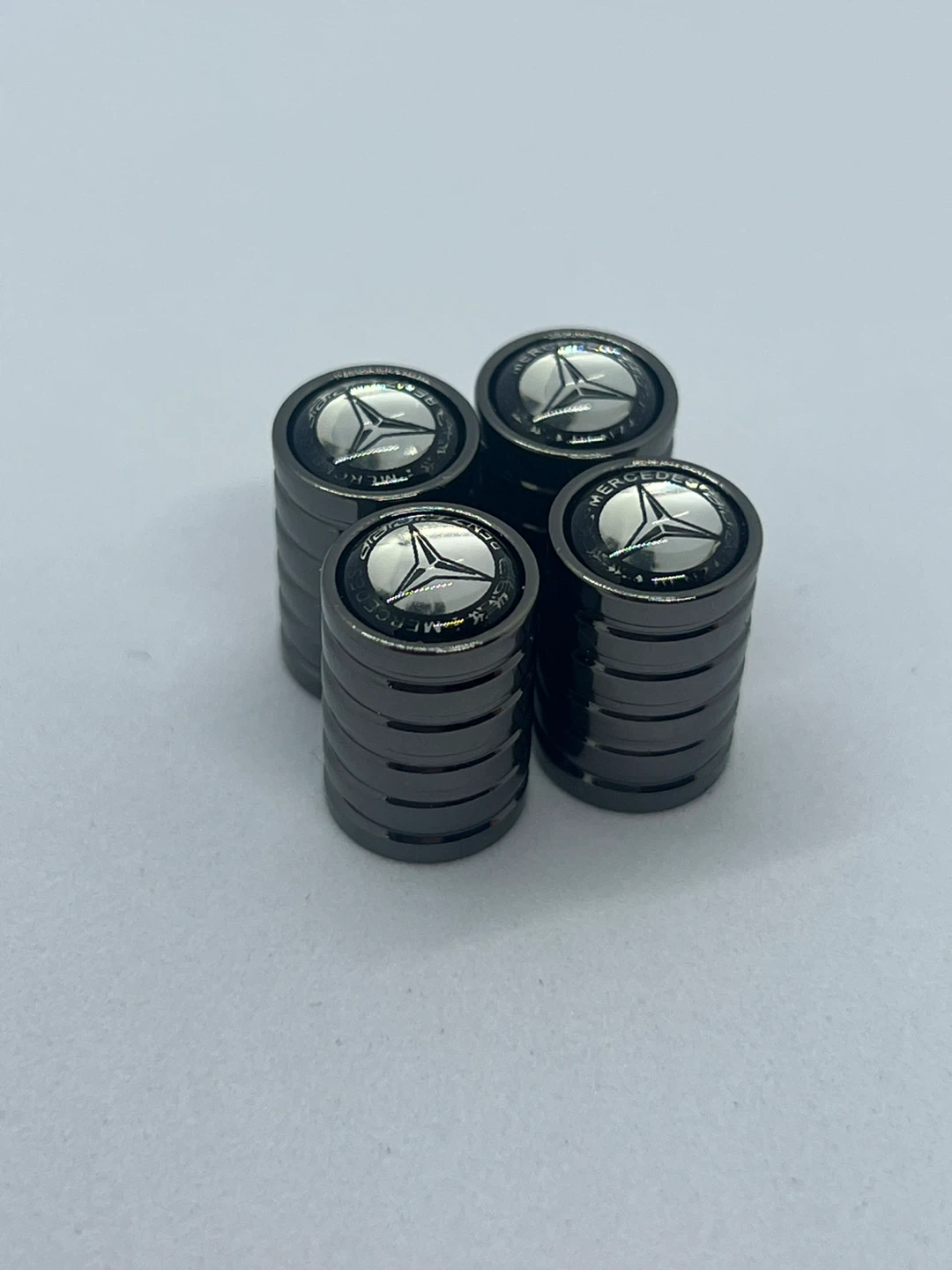 Mercedes-Benz dark grey Tire Valve Stem Caps - Set of 4