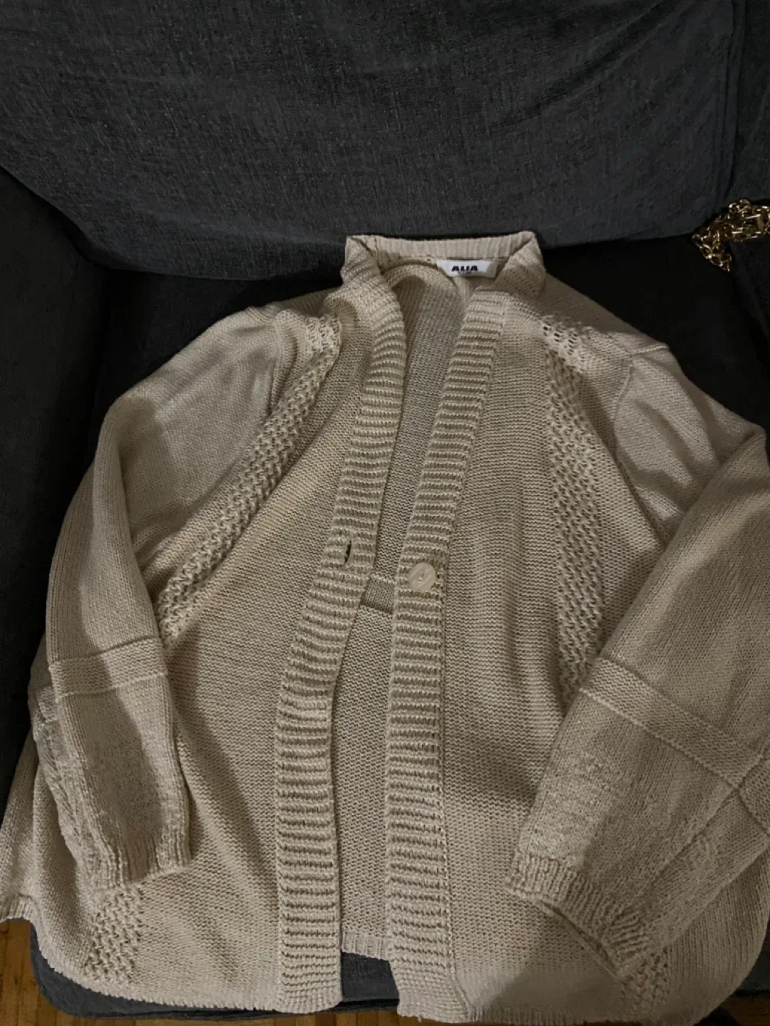 Alia Petites Beige Knit Cardigan image indicator(3)