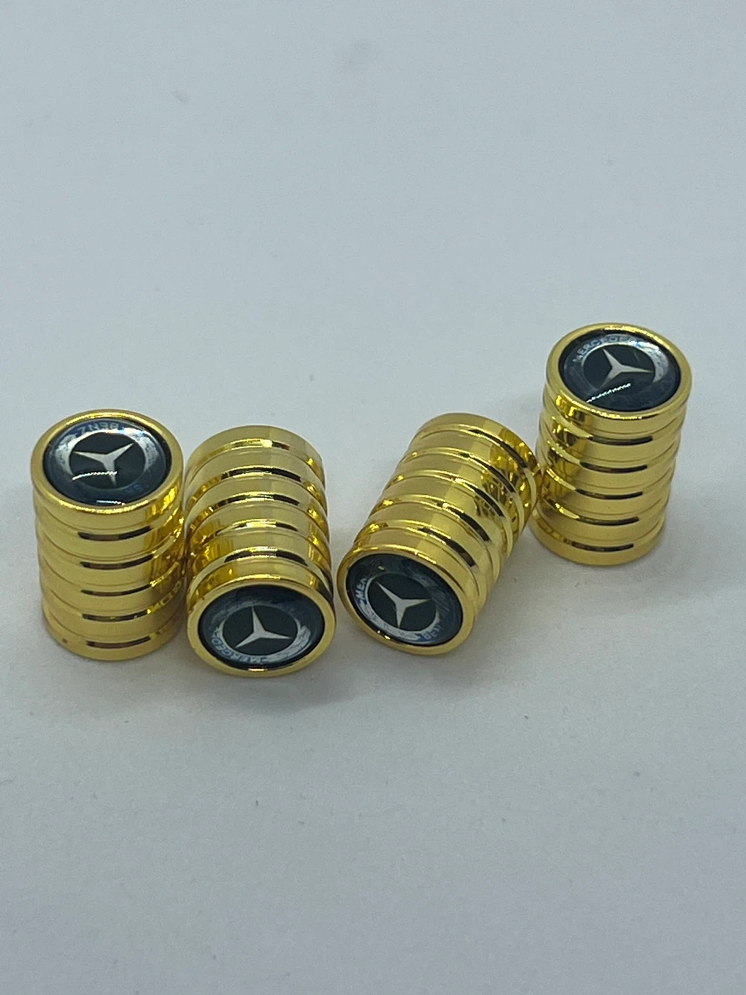 Mercedes-Benz Gold Tire Valve Stem Caps (Set of 4)