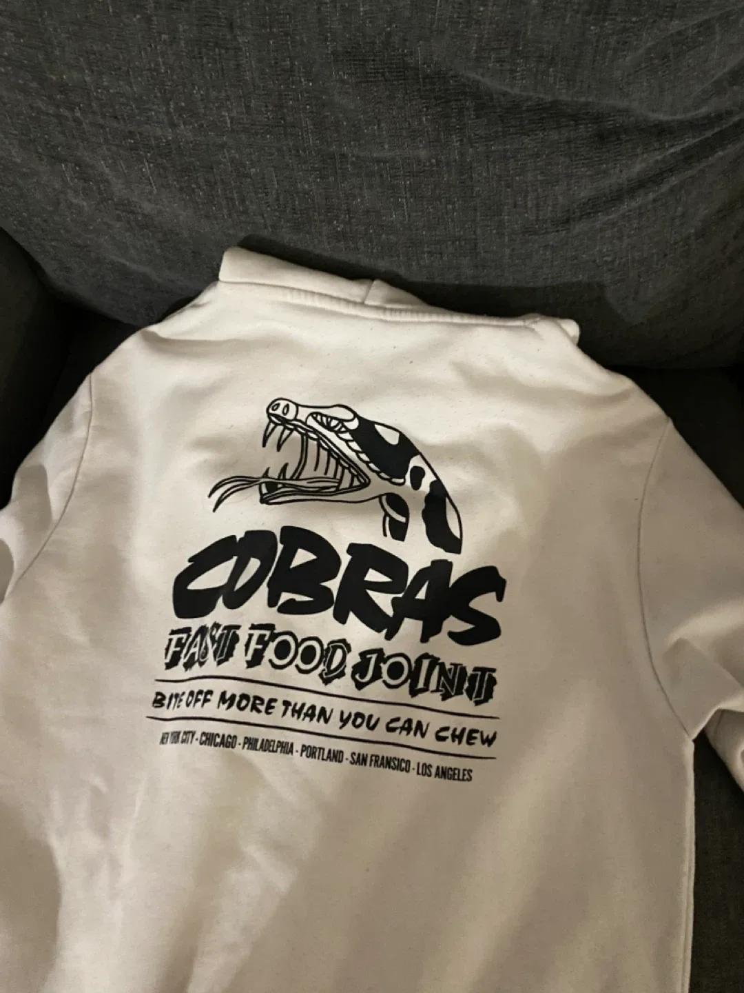 H&M White Cobras Hoodie - Size Small image indicator(3)