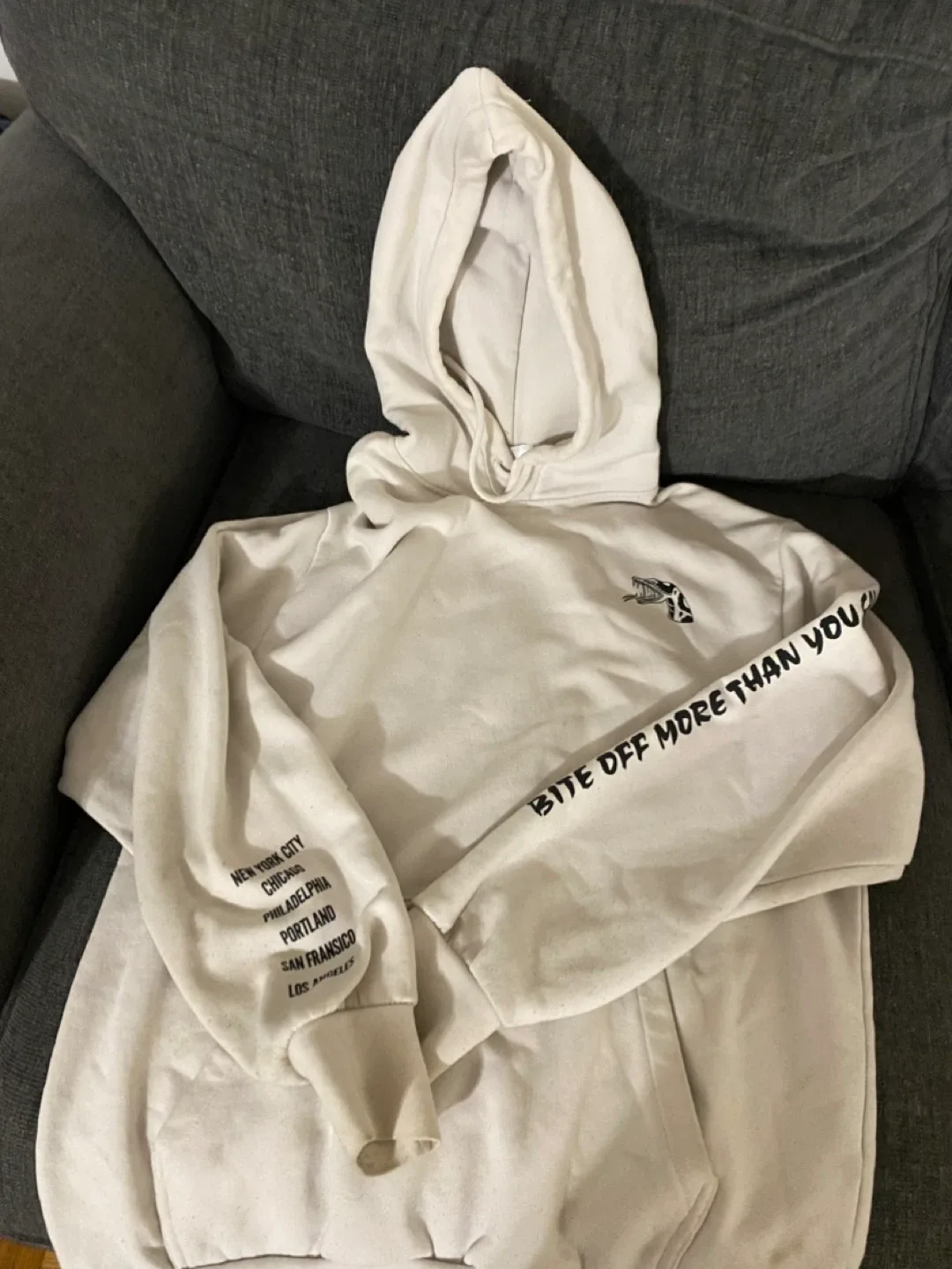 H&M White Cobras Hoodie - Size Small thumbnail