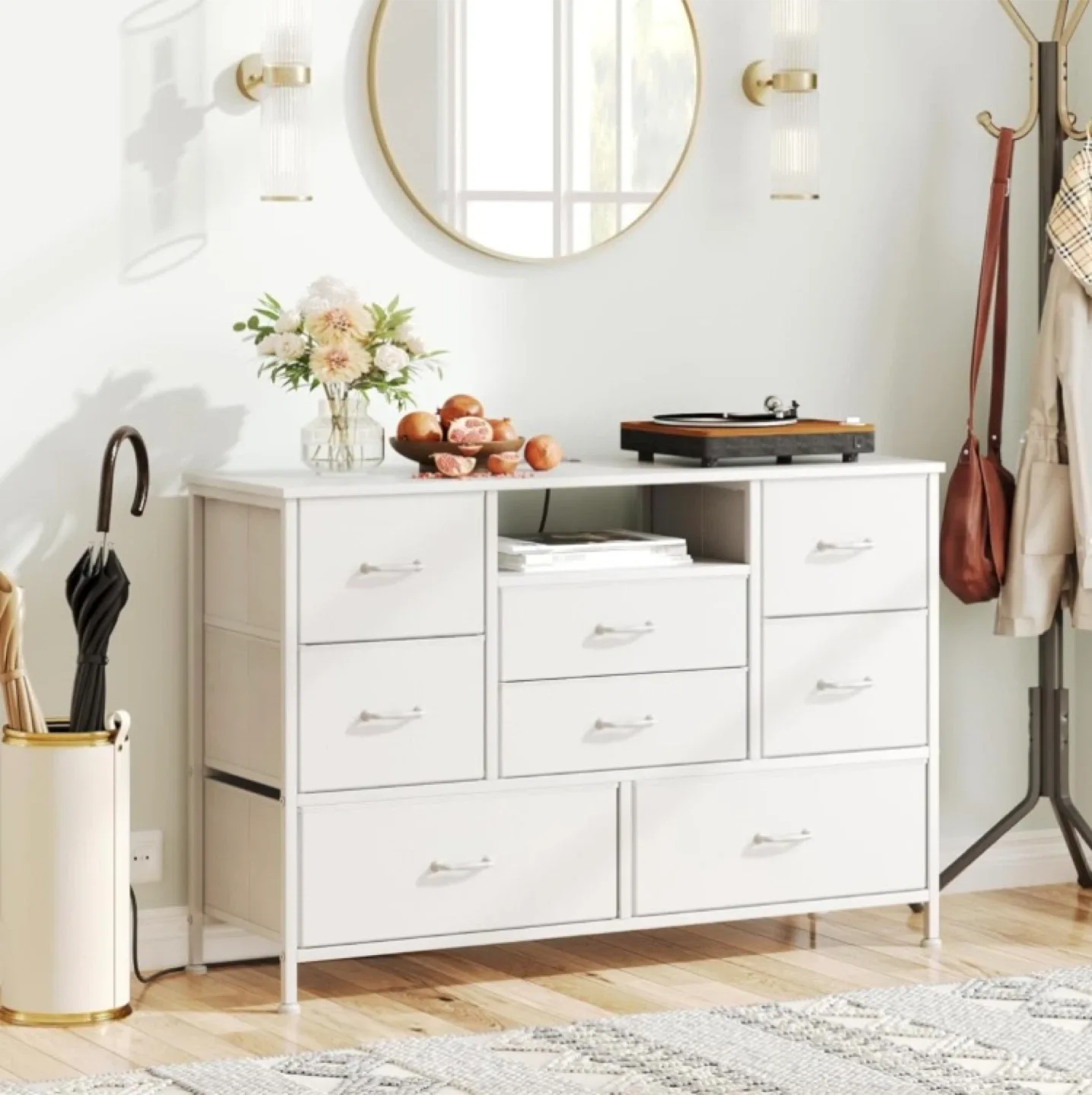 White Dresser with 8 Drawers image indicator(5)