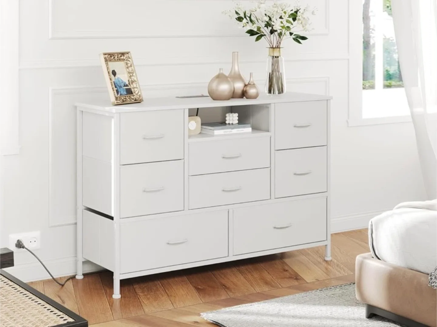 White Dresser with 8 Drawers image indicator(2)