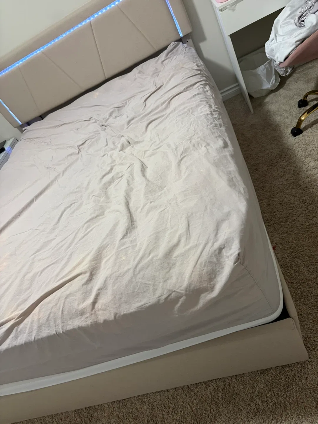 Queen Bed Frame with LED and USB Ports image indicator(3)