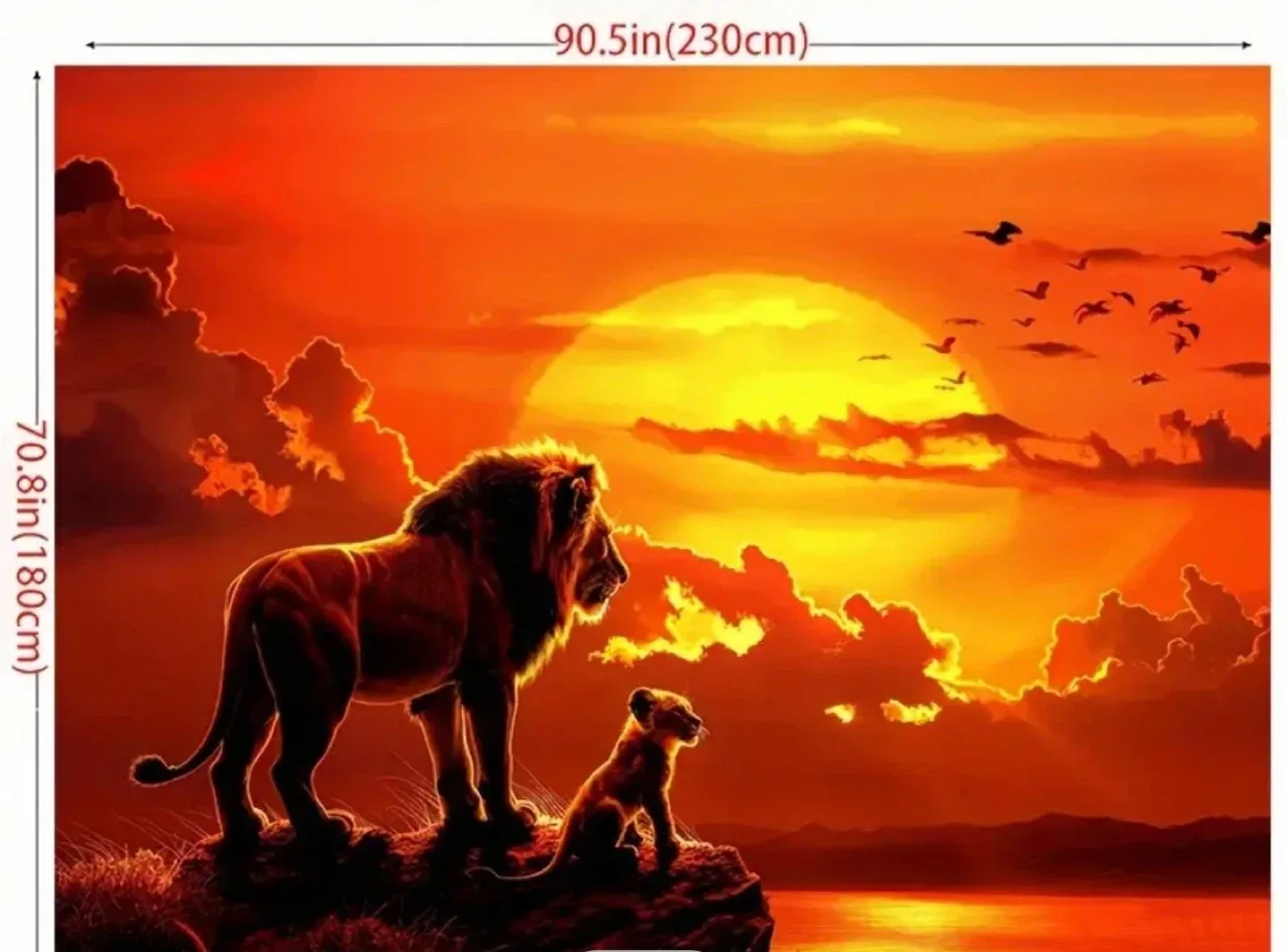 Safari King Lion Sunset Tapestry image indicator(2)
