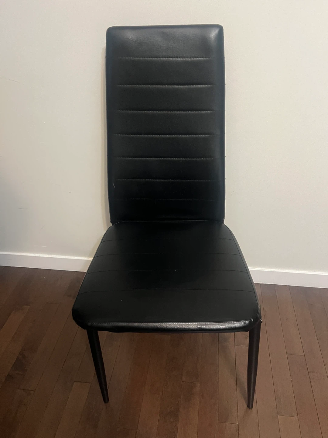 Black Glass Top Dining Table Set with 3 Chairs - photo 2
