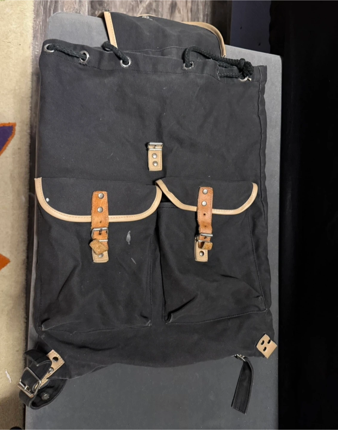 🥕Black Canvas Backpack - photo 2