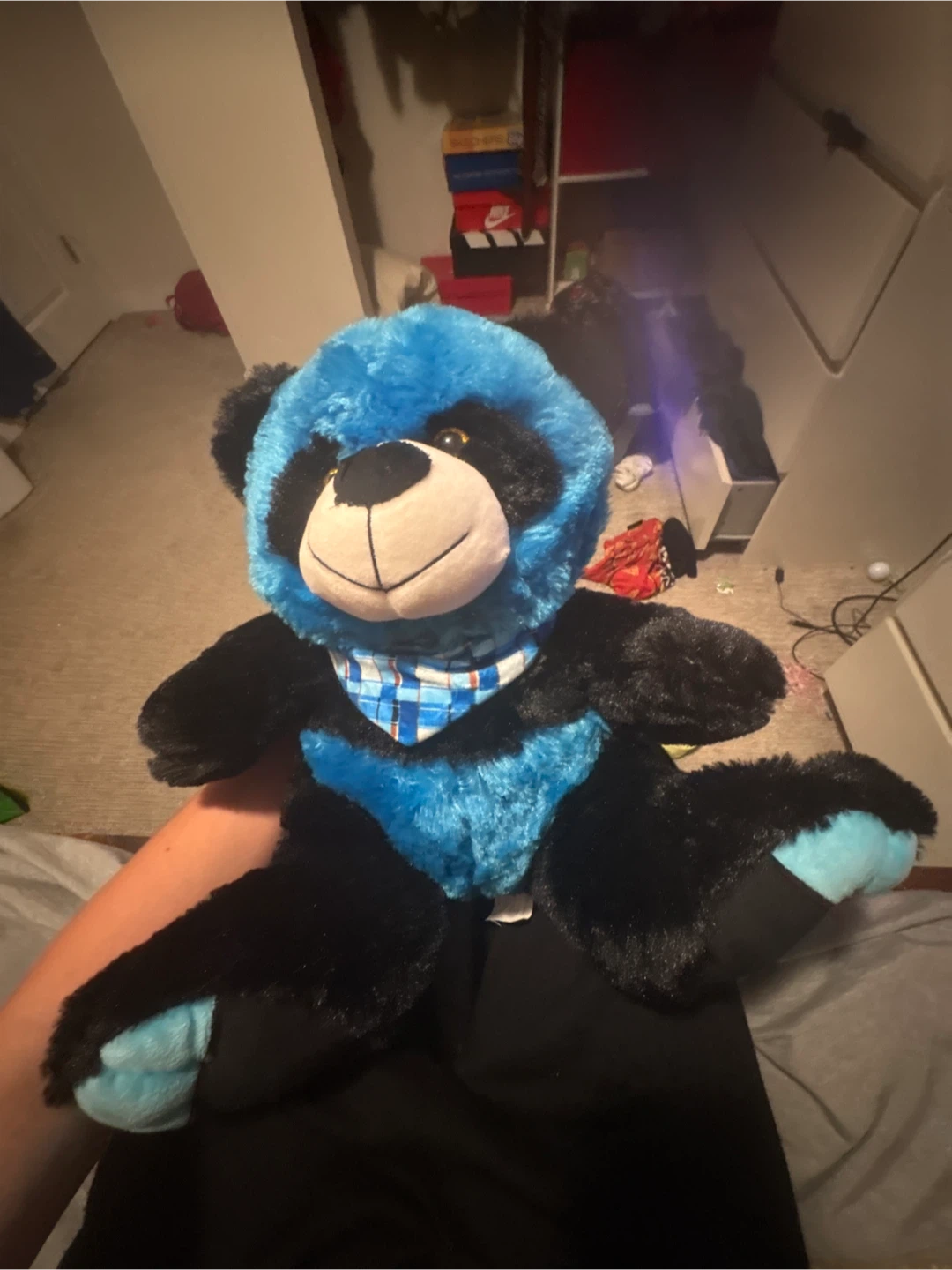 Blue and Black Panda Plush Toy