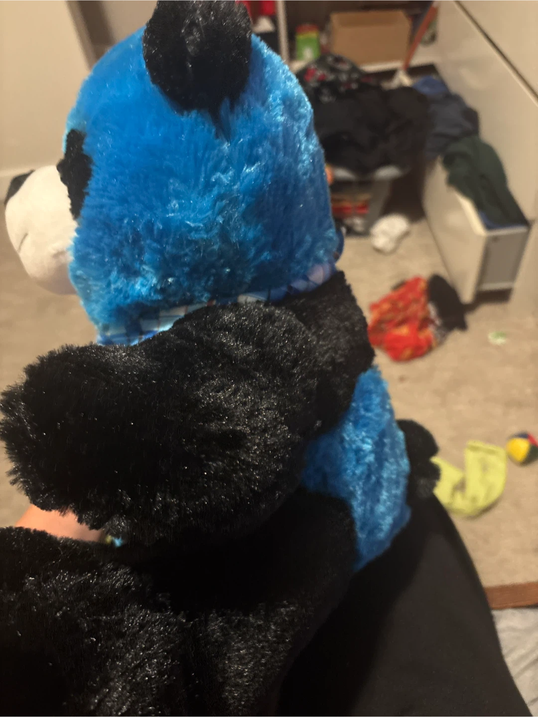 Blue and Black Panda Plush Toy - photo 2