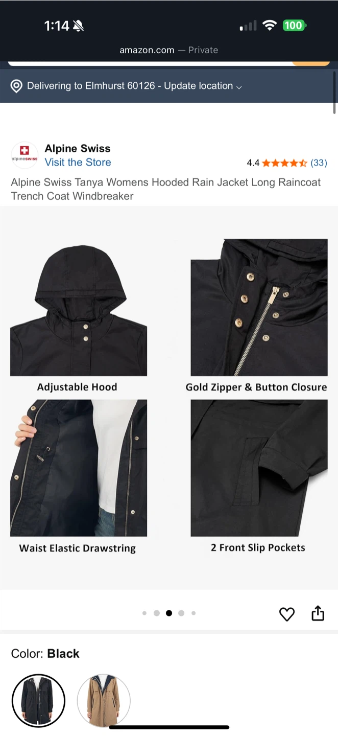 Alpine Swiss Tanya Rain Jacket - New with Tags! - photo 5