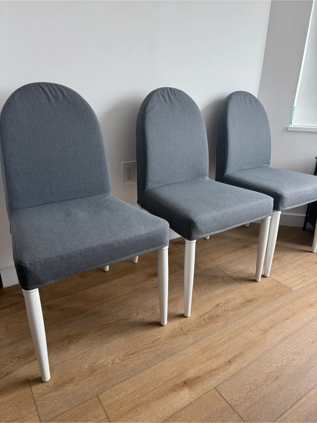 White IKEA Dining Table w/ 3 Chairs. image indicator(6)