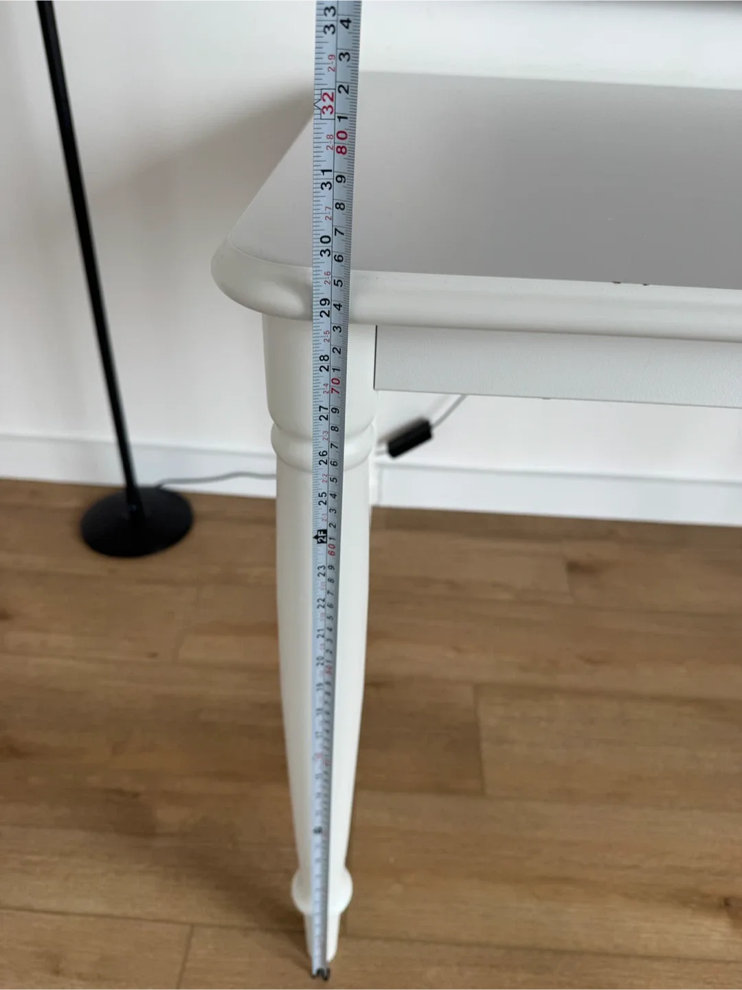 White IKEA Dining Table w/ 3 Chairs. image indicator(4)