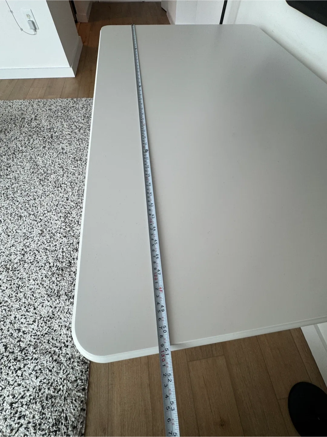 White IKEA Dining Table w/ 3 Chairs. image indicator(3)