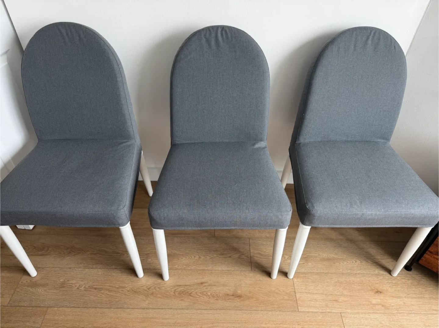 White IKEA Dining Table w/ 3 Chairs. image indicator(7)