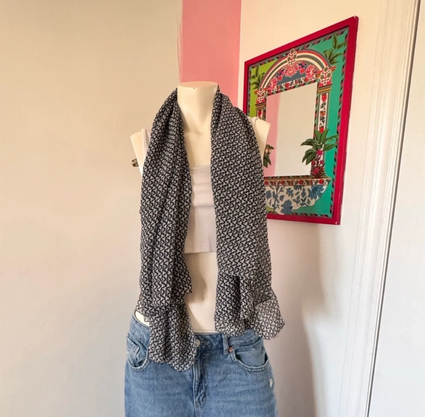 Elegant Black and White Scarf