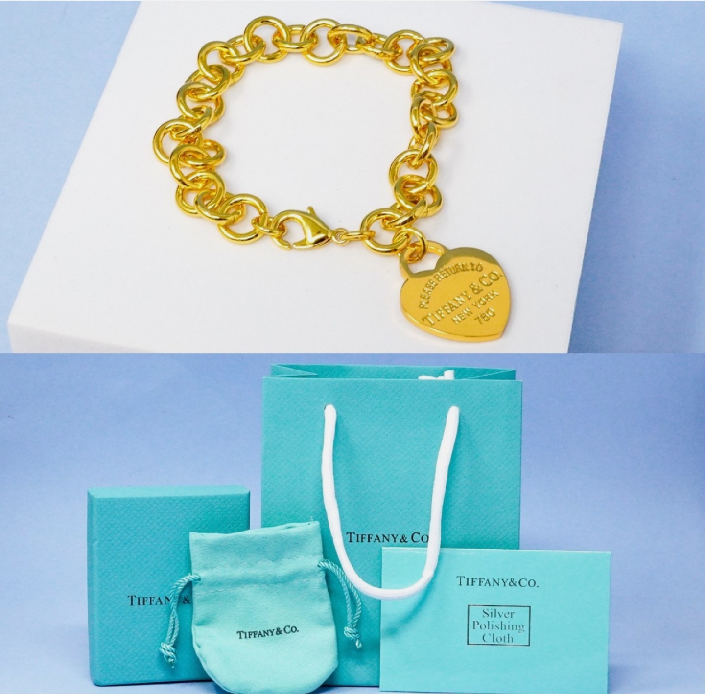 Tiffany & Co. Return to Tiffany Heart Tag Charm Bracelet Gold - photo 2