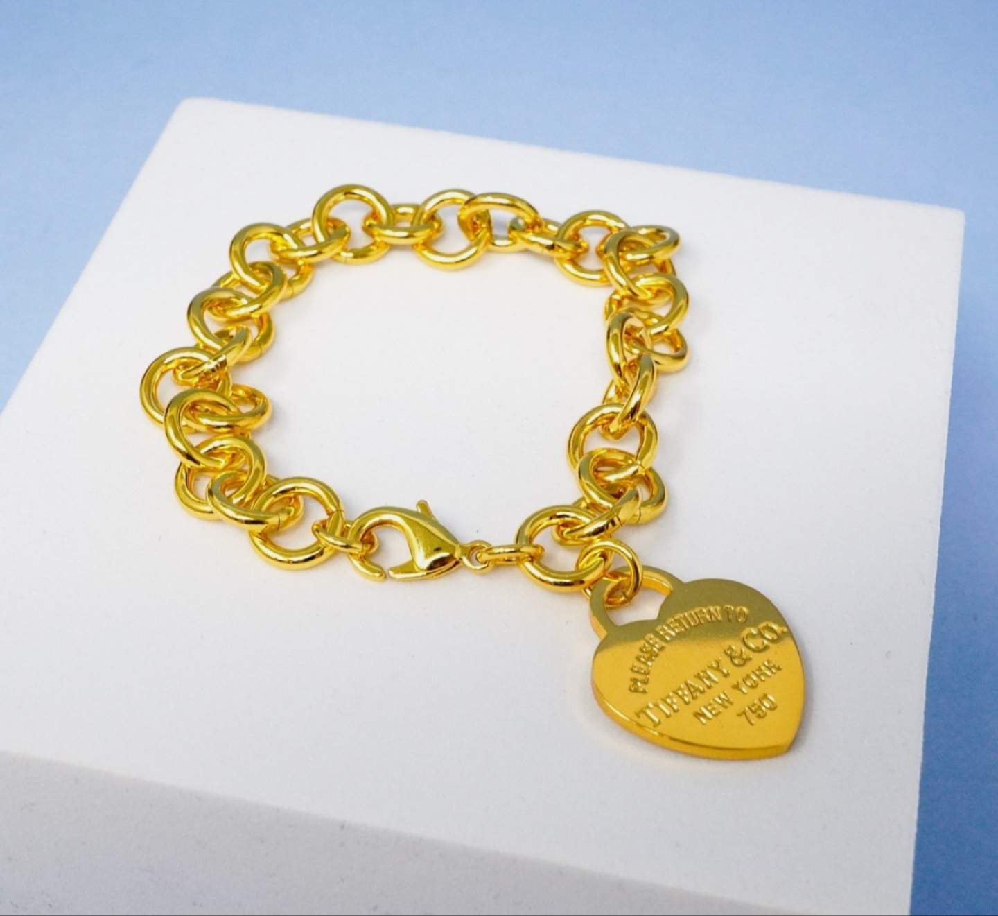 Tiffany & Co. Return to Tiffany Heart Tag Charm Bracelet Gold - photo 4