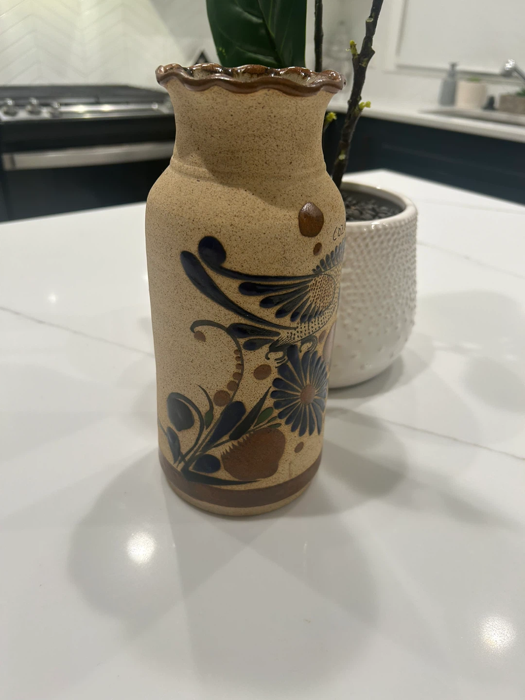 Vintage Tonala Mexican Folk Art Pottery Vase - photo 3