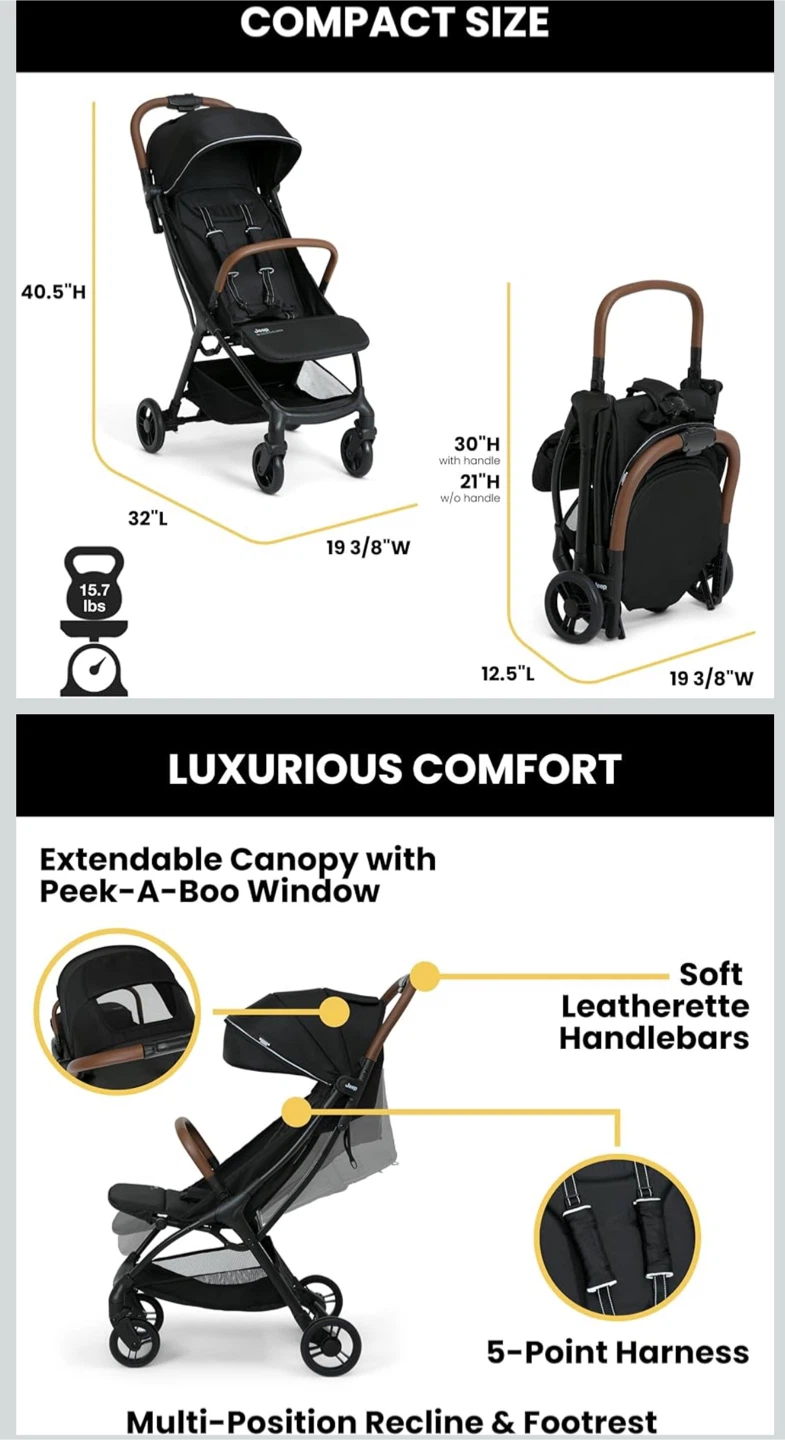 Jeep Compact Size Black Stroller - photo 2