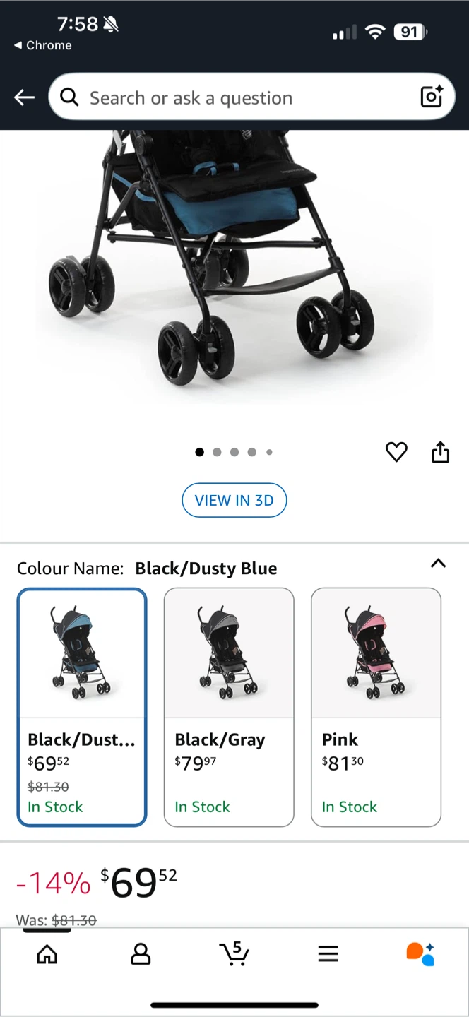 Summer Infant Umbrella Convenience Stroller – Blue/Black - photo 3