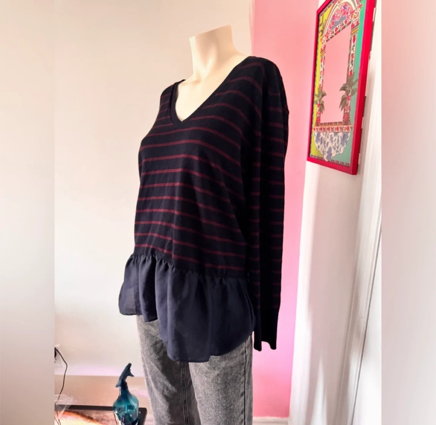 DKNY Striped Long Sleeve Top image indicator(2)