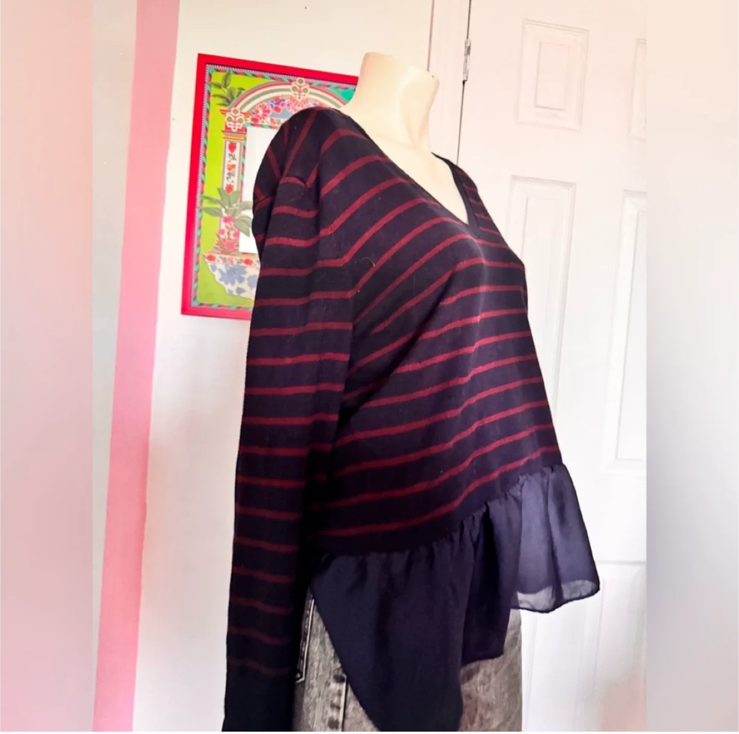 DKNY Striped Long Sleeve Top image indicator(3)