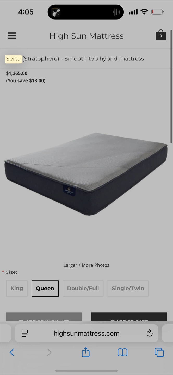 Serta Stratosphere Smooth Top Hybrid Queen Mattress