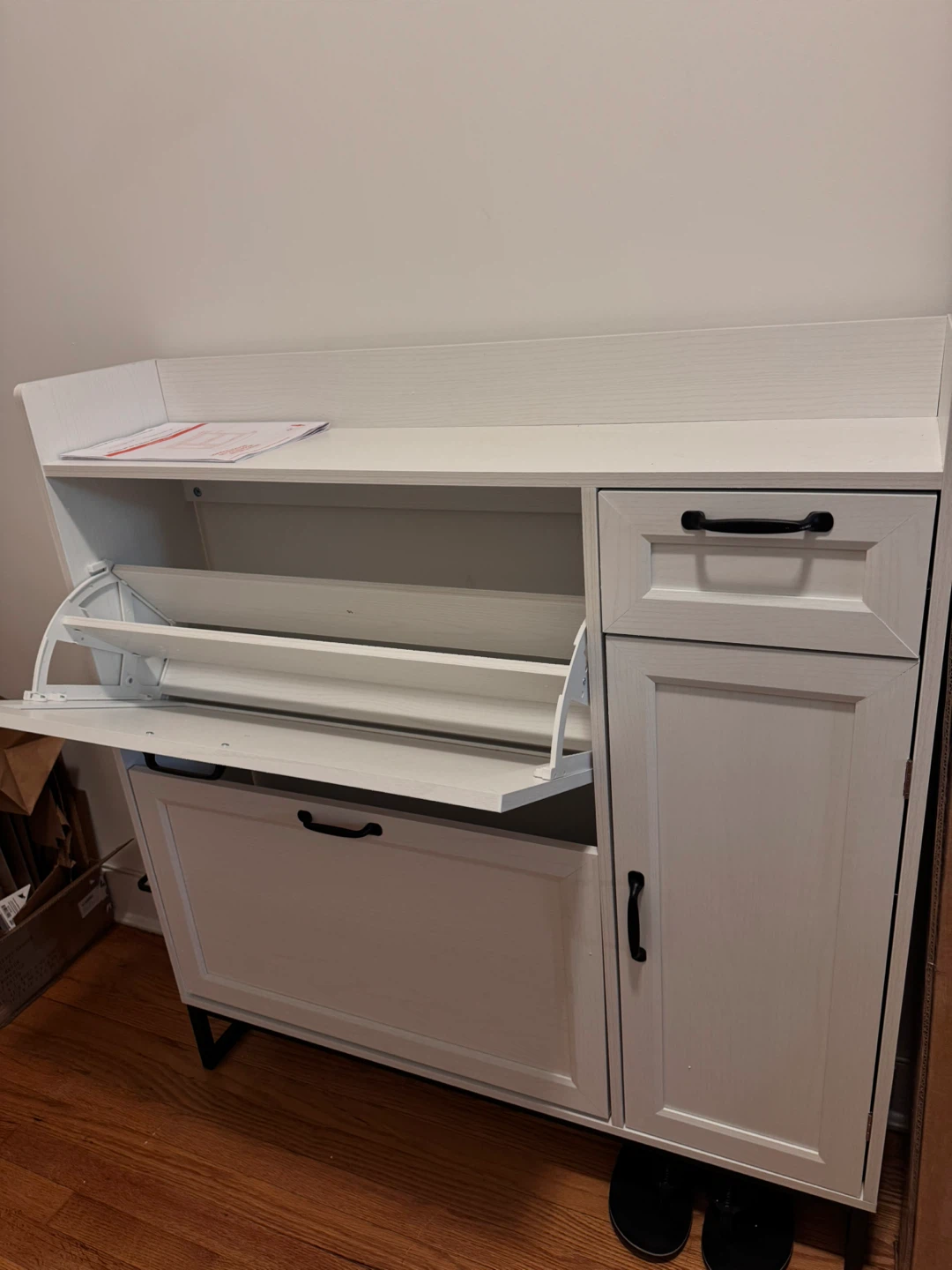 White Shoe Storage Cabinet - Holds Many Pairs! - photo 3