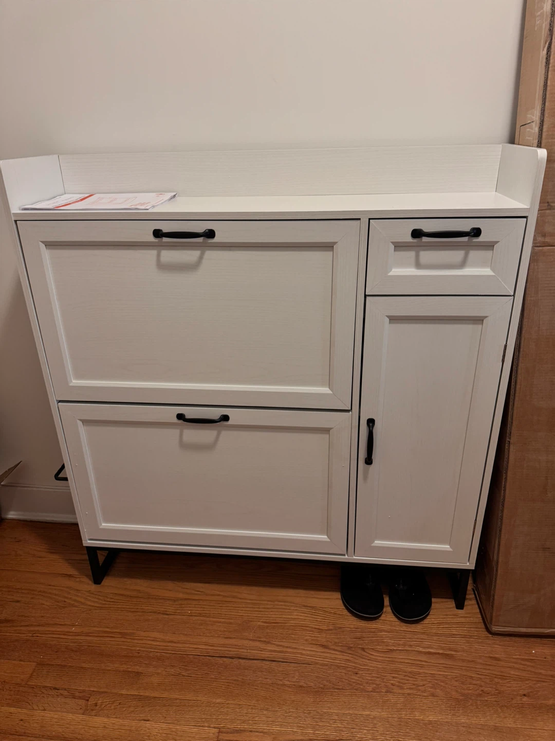 White Shoe Storage Cabinet - Holds Many Pairs!