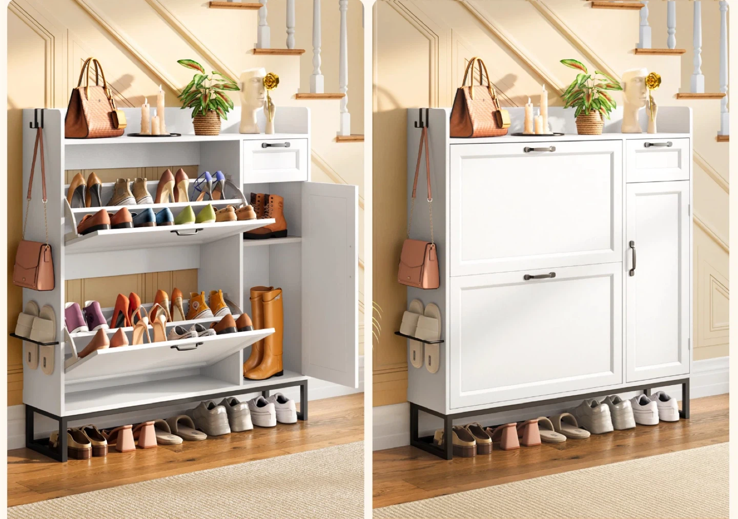 White Shoe Storage Cabinet - Holds Many Pairs! - photo 4