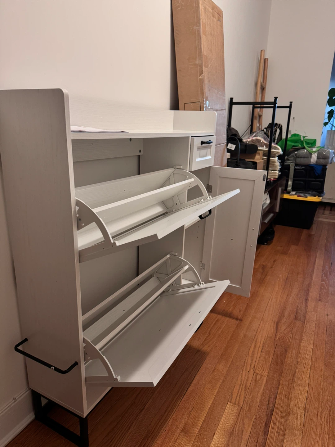 White Shoe Storage Cabinet - Holds Many Pairs! - photo 2