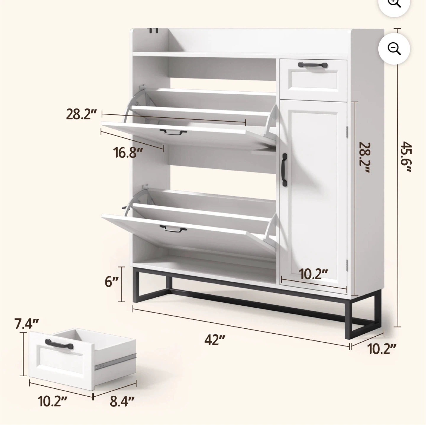 White Shoe Storage Cabinet - Holds Many Pairs! - photo 5