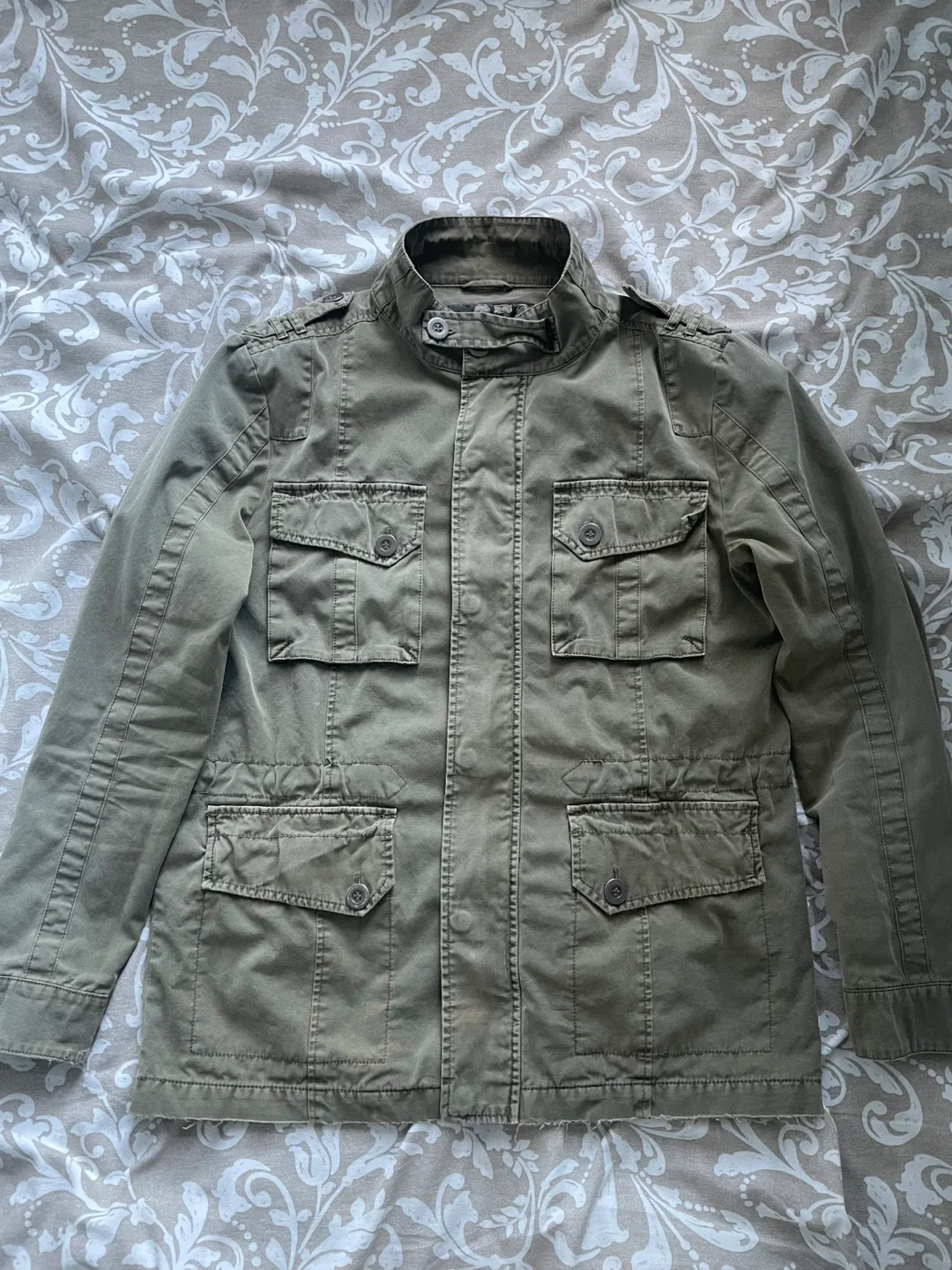 Vintage Olive Green Military Style Jacket thumbnail
