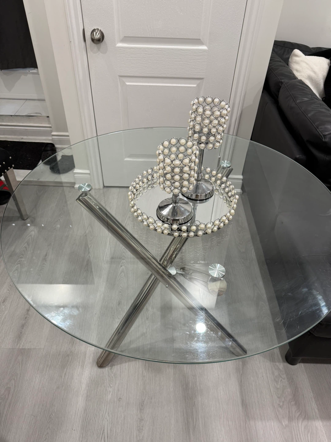 Glass Top Round Dining Table