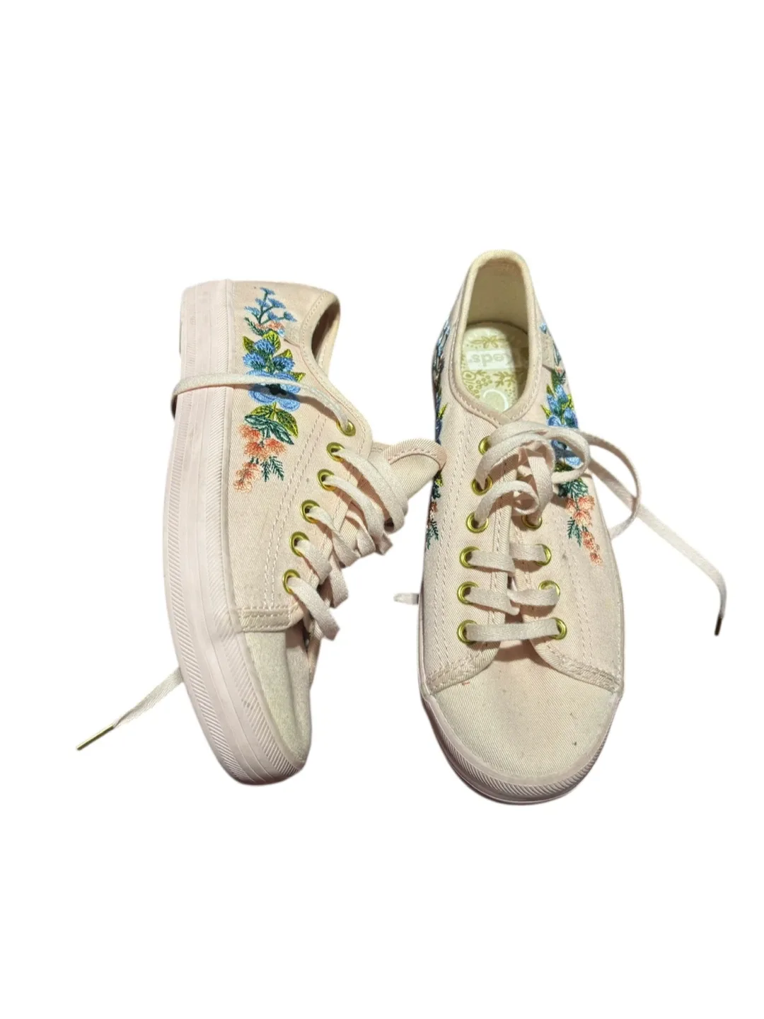 Keds x Rifle Paper Co. Embroidered Sneakers - Size 6.5